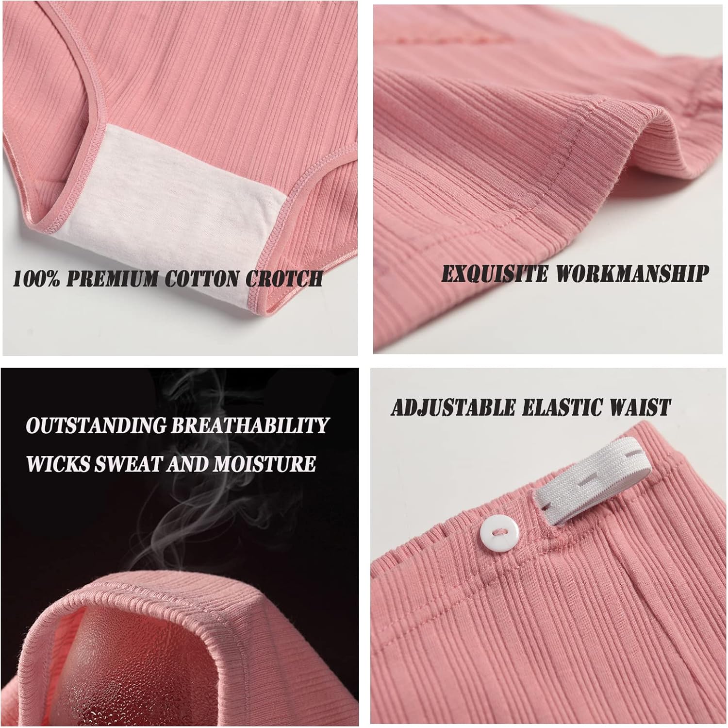 Maternity Cotton Underwear High Waist Adjustable Pregnancy Seamless Soft Hipster Panties Over Bump 4-Pack V1259-DP01-A-3843
