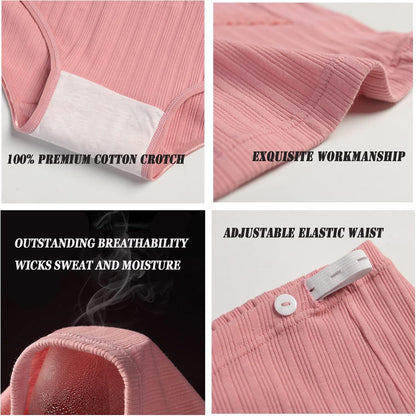 Maternity Cotton Underwear High Waist Adjustable Pregnancy Seamless Soft Hipster Panties Over Bump 4-Pack V1259-DP01-A-3843