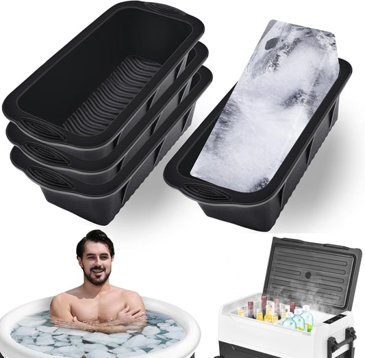 Extra Large Ice Block Mold for Ice Bath, 4 Pack 8.8lb Big Ice Cube Molds, Silicone Ice Bath Accessories Water V1259-DP01-A-3844