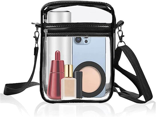 2-Pack Clear Bag Stadium Approved, Clear Crossbody Bag Purse Waterproof PVC Pocket(Style A :22 * 17 * V1259-DP01-A-3848