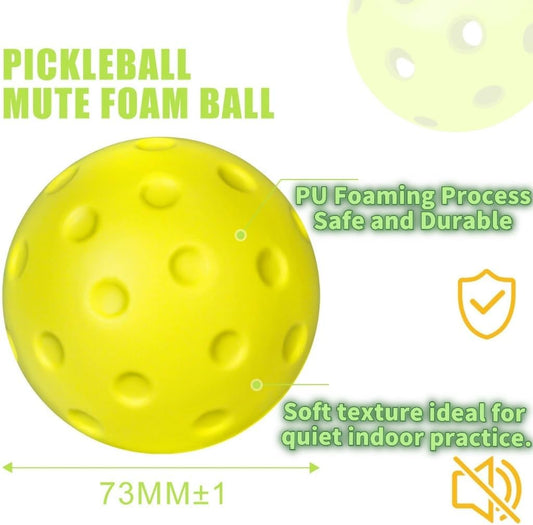Noise-Reducing Foam Pickleballs-Soft PU Practice Balls for Indoor/Outdoor Training, Durable V1259-DP01-A-3852