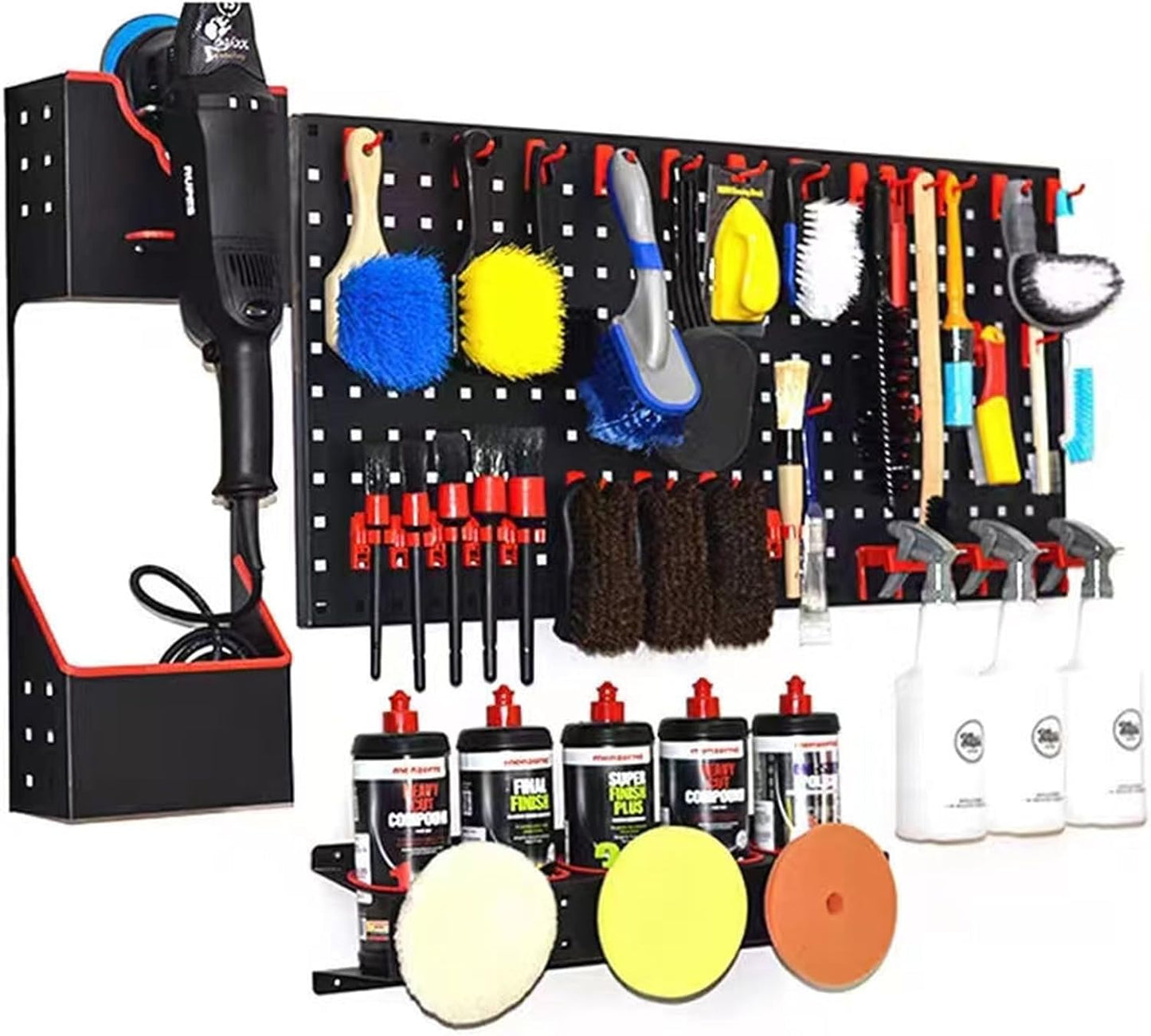 Spray Bottle Storage Rack, Wall-Mounted Spray Bottle Rack Holder, Garage Organizer Hanging Rail Car Beauty V1259-DP01-A-3857