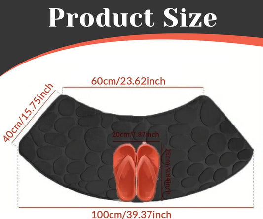 Bath Mat, Curved Shower Mat Non-Slip Quadrant Shower Mat Super Absorbent Corner Shower Mat Machine Washable V1259-DP01-A-3862