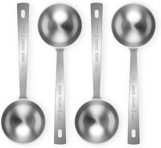 4Pcs Coffee Scoop Spoon - 1 Tablespoon 15ML Stainless Steel Long Handle Measuring Spoons for Ground Coffee, V1259-DP01-A-3865