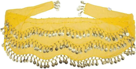 Belly Dance Hip Scarf,Belly Dance Hip Scarf Belly Dance Skirt with Gold Coins Bling Belly Dance Outfit V1259-DP01-A-3870