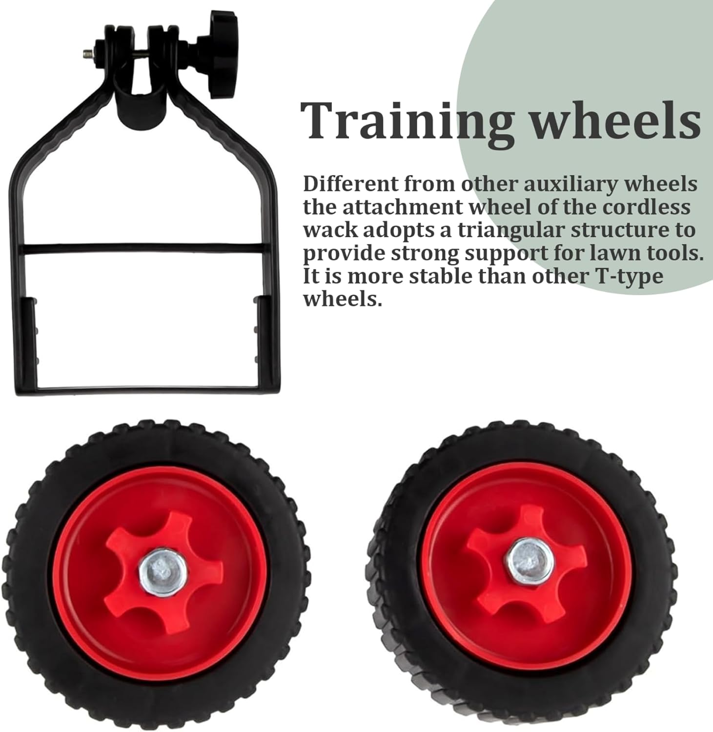 String Trimmer Wheel Attachment, Weed Wacker Attachments, Adjustable Support Wheels, Non-Slip Detachable Lawn V1259-DP01-A-3871