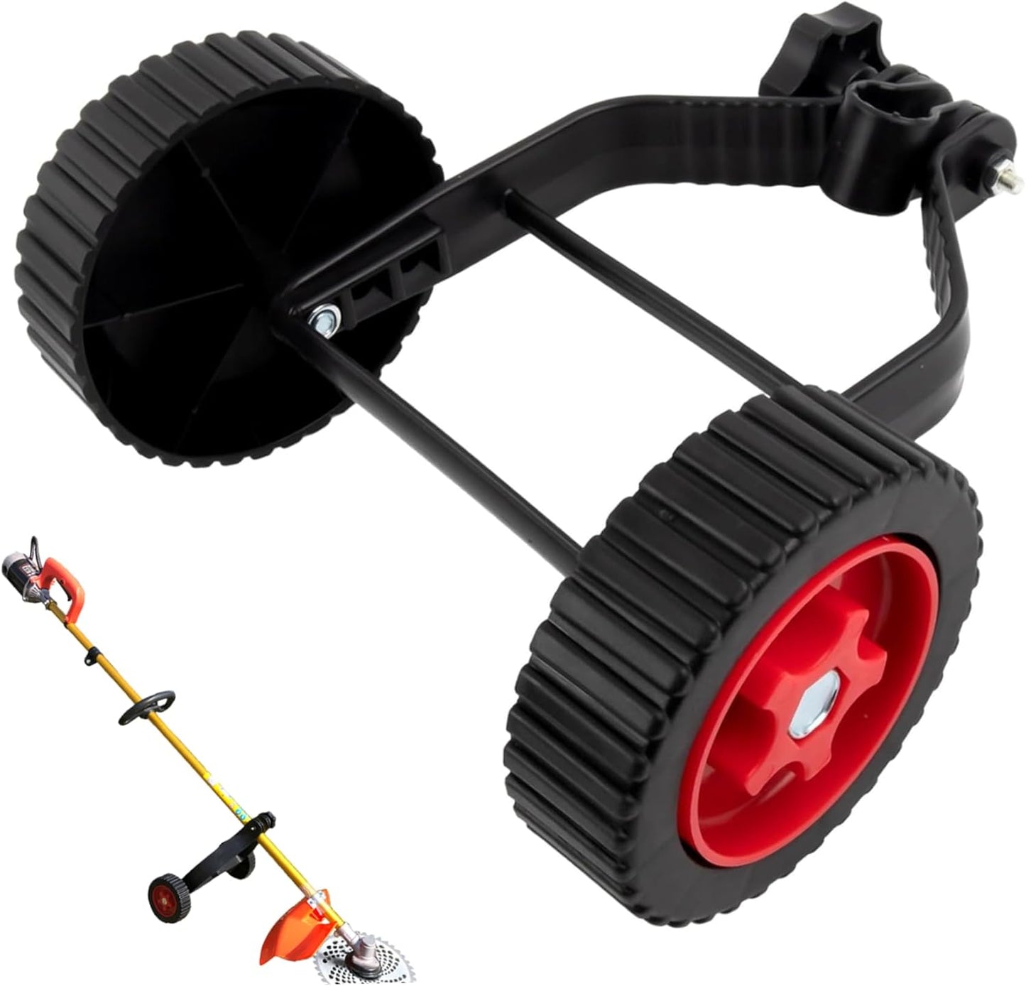 String Trimmer Wheel Attachment, Weed Wacker Attachments, Adjustable Support Wheels, Non-Slip Detachable Lawn V1259-DP01-A-3871