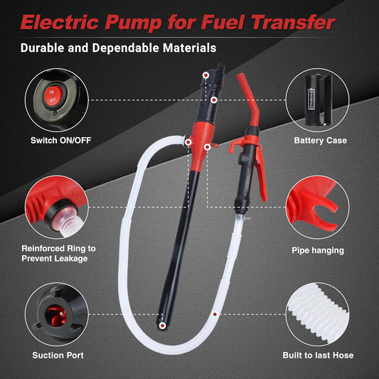Portable Power Siphon Pump for Gas, Battery Operated Fuel Transfer Pump, 3.5GPM Flow, Diesel Oil Extractor - V1259-DP01-A-3880