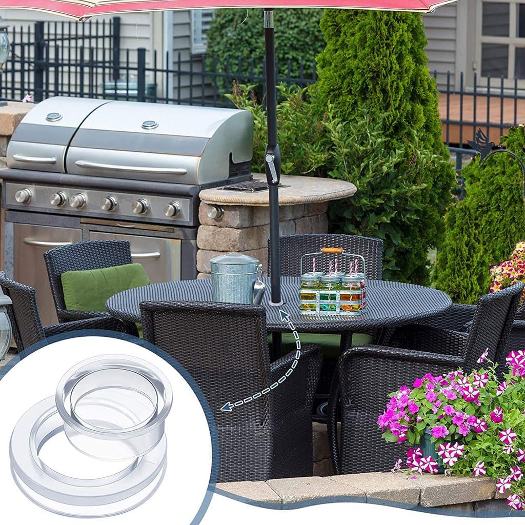 Standard Size Silicone Umbrella Hole Plug And Cap Set For Glass Outdoors Patio Table Deck Yard 2 Inch (Clear) V1259-DP01-A-3885