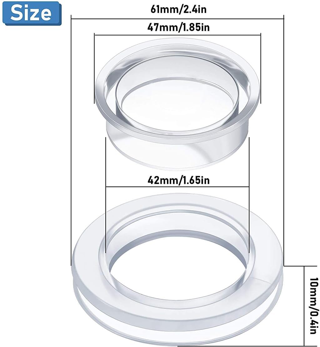 Standard Size Silicone Umbrella Hole Plug And Cap Set For Glass Outdoors Patio Table Deck Yard 2 Inch (Clear) V1259-DP01-A-3885