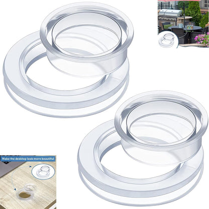 Standard Size Silicone Umbrella Hole Plug And Cap Set For Glass Outdoors Patio Table Deck Yard 2 Inch (Clear) V1259-DP01-A-3885