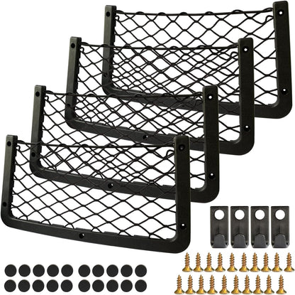 Car Campervan Storage Nets 4pcs, Elastic Van RV Mesh Storage Net Pocket with Plastic Frame, Suit for Caravan V1259-DP01-A-3886