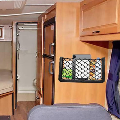 Car Campervan Storage Nets 4pcs, Elastic Van RV Mesh Storage Net Pocket with Plastic Frame, Suit for Caravan V1259-DP01-A-3886