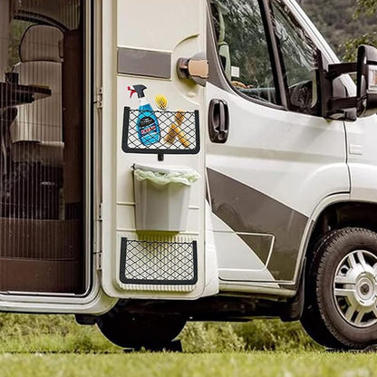 Car Campervan Storage Nets 4pcs, Elastic Van RV Mesh Storage Net Pocket with Plastic Frame, Suit for Caravan V1259-DP01-A-3886