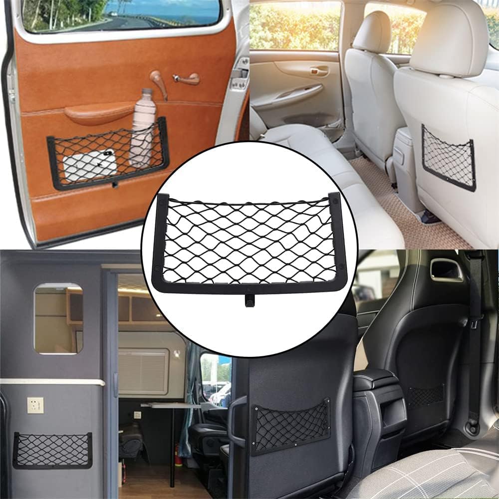 Car Campervan Storage Nets 4pcs, Elastic Van RV Mesh Storage Net Pocket with Plastic Frame, Suit for Caravan V1259-DP01-A-3886