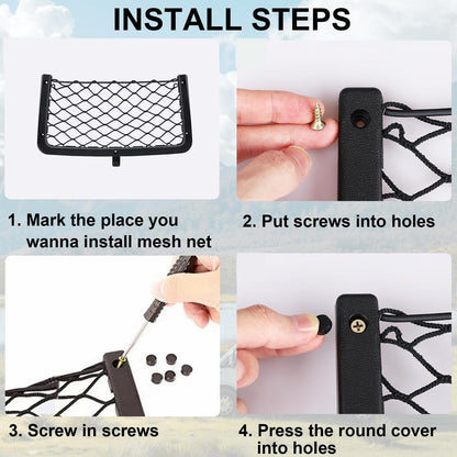 Car Campervan Storage Nets 4pcs, Elastic Van RV Mesh Storage Net Pocket with Plastic Frame, Suit for Caravan V1259-DP01-A-3886