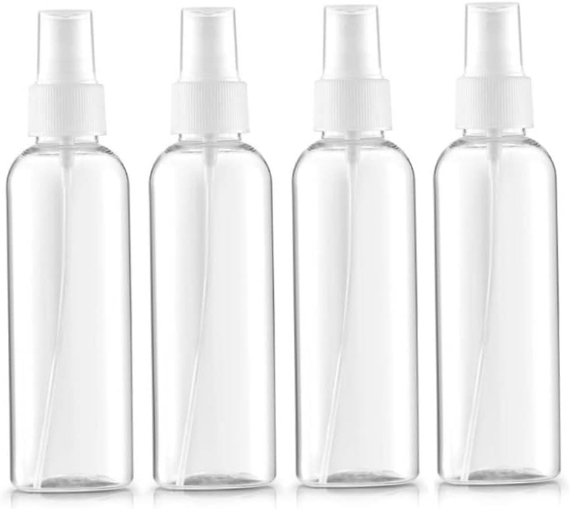 Small Spray Bottle 100ml Clear Plastic Spray Mist Bottle Refillable Travel Bottle Set for Toiletries 4PCS V1259-DP01-A-3887