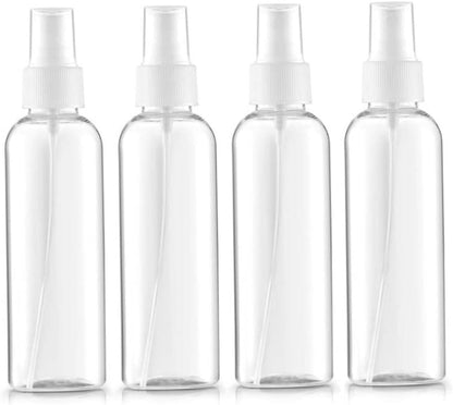 Small Spray Bottle 100ml Clear Plastic Spray Mist Bottle Refillable Travel Bottle Set for Toiletries 4PCS V1259-DP01-A-3887