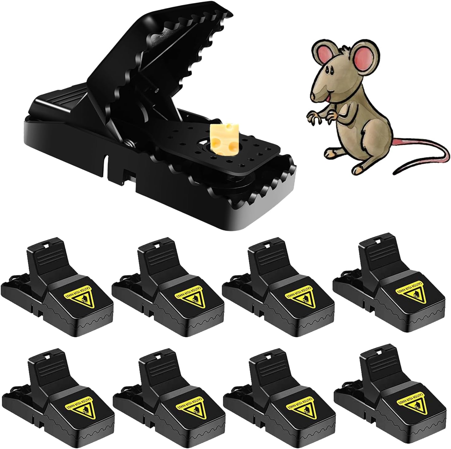 8Pack Mouse Trap, Mice Traps Indoor and Outdoor, Humane Small Mouse Snap Trap, Reusable Mouse Catcher Easy to V1259-DP01-A-3892
