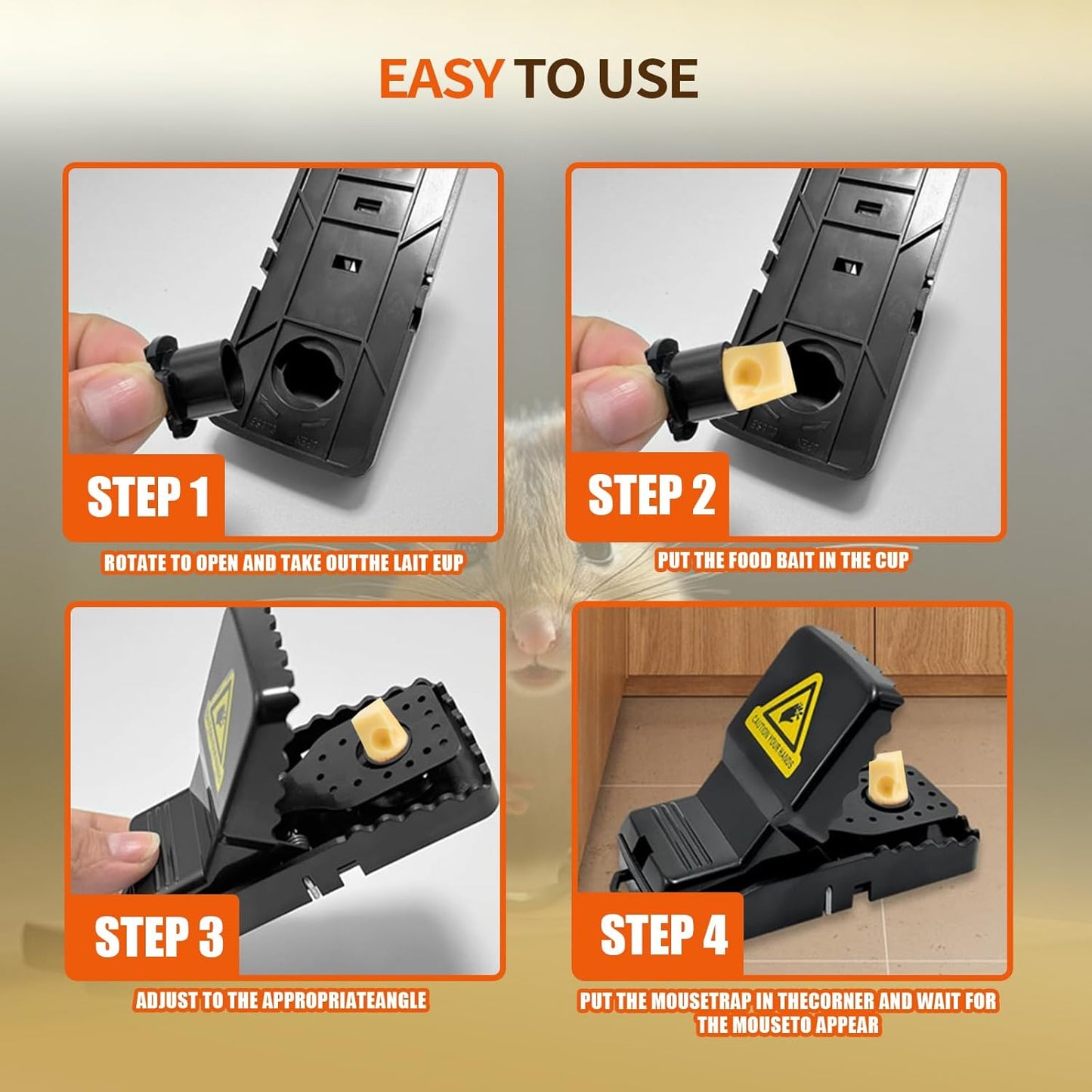 8Pack Mouse Trap, Mice Traps Indoor and Outdoor, Humane Small Mouse Snap Trap, Reusable Mouse Catcher Easy to V1259-DP01-A-3892