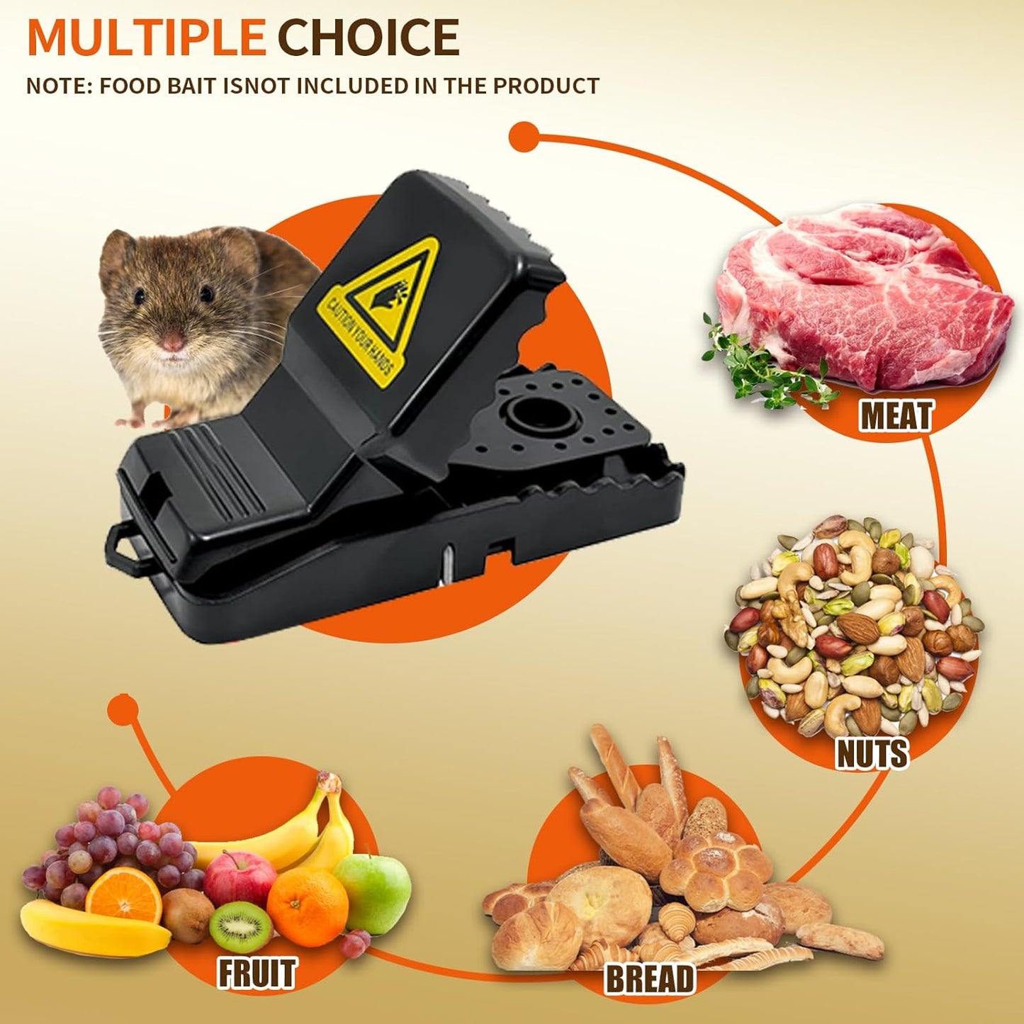 8Pack Mouse Trap, Mice Traps Indoor and Outdoor, Humane Small Mouse Snap Trap, Reusable Mouse Catcher Easy to V1259-DP01-A-3892