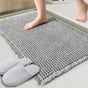 Grey Waffle Bath Mat,Super Absorbent Non Slip Bathroom Rug,Gray 18x30inch,Machine Washable Ultra Soft Floor V1259-DP01-A-3897