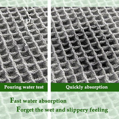 Grey Waffle Bath Mat,Super Absorbent Non Slip Bathroom Rug,Gray 18x30inch,Machine Washable Ultra Soft Floor V1259-DP01-A-3897