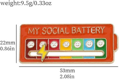 MY SOCIAL BATTERY Enamel Mood Conversion Lapel Pin Badge Funny Social Battery Indicator, 7 Days Mood, Cute, V1259-DP01-A-3899