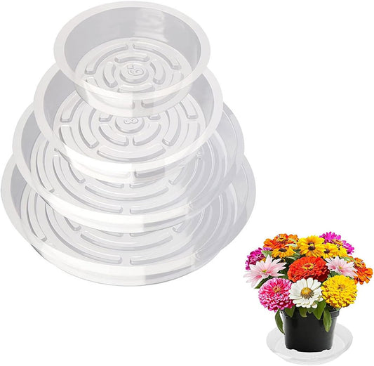 16Pcs Plant Saucer, Heavy Duty Clear Plastic Plant Tray, Durable Round Flower Pot Saucer, Large Plant Dishes V1259-DP01-A-3901