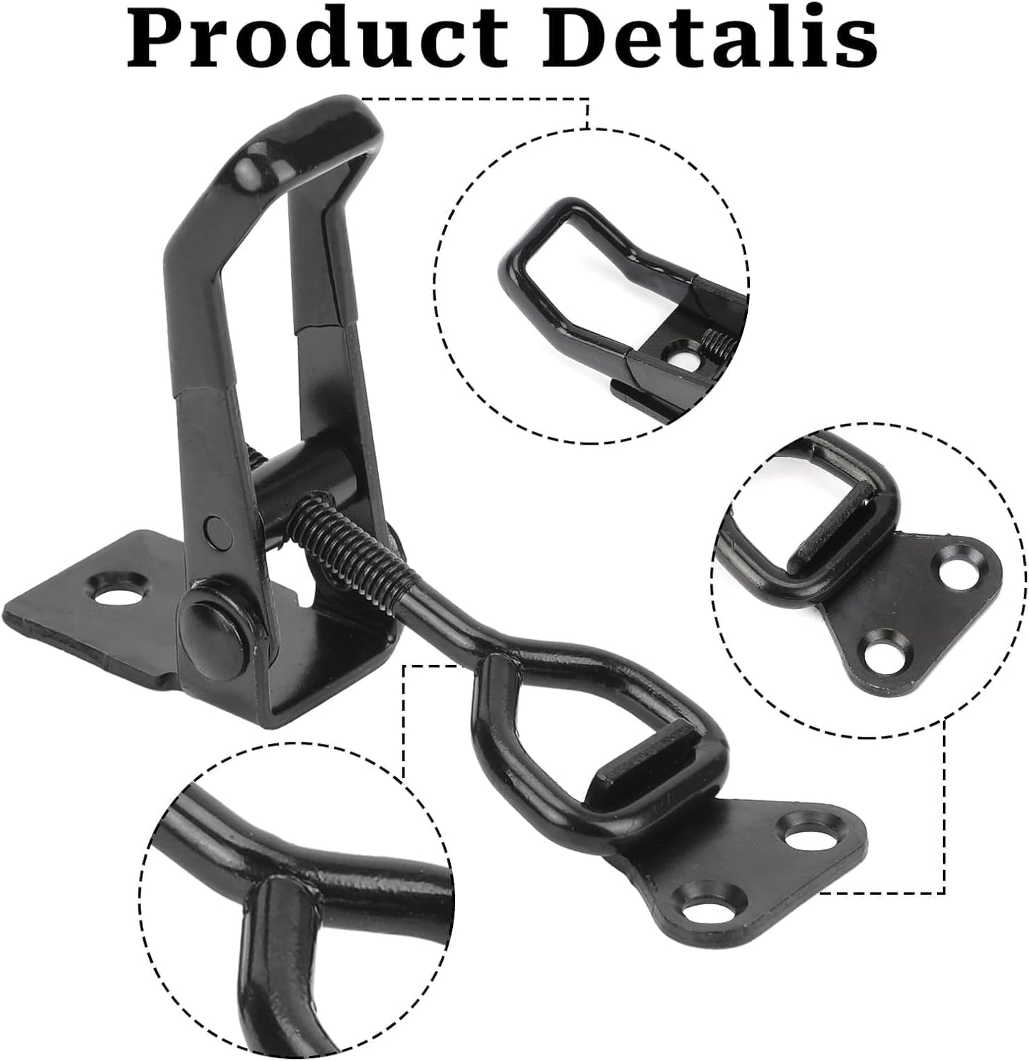 6 Pack Adjustable Toggle Clamp, Black Pull Latch,Heavy Duty Toggle Latch Hasp Clamp,4001 Lockable Quick V1259-DP01-A-3905