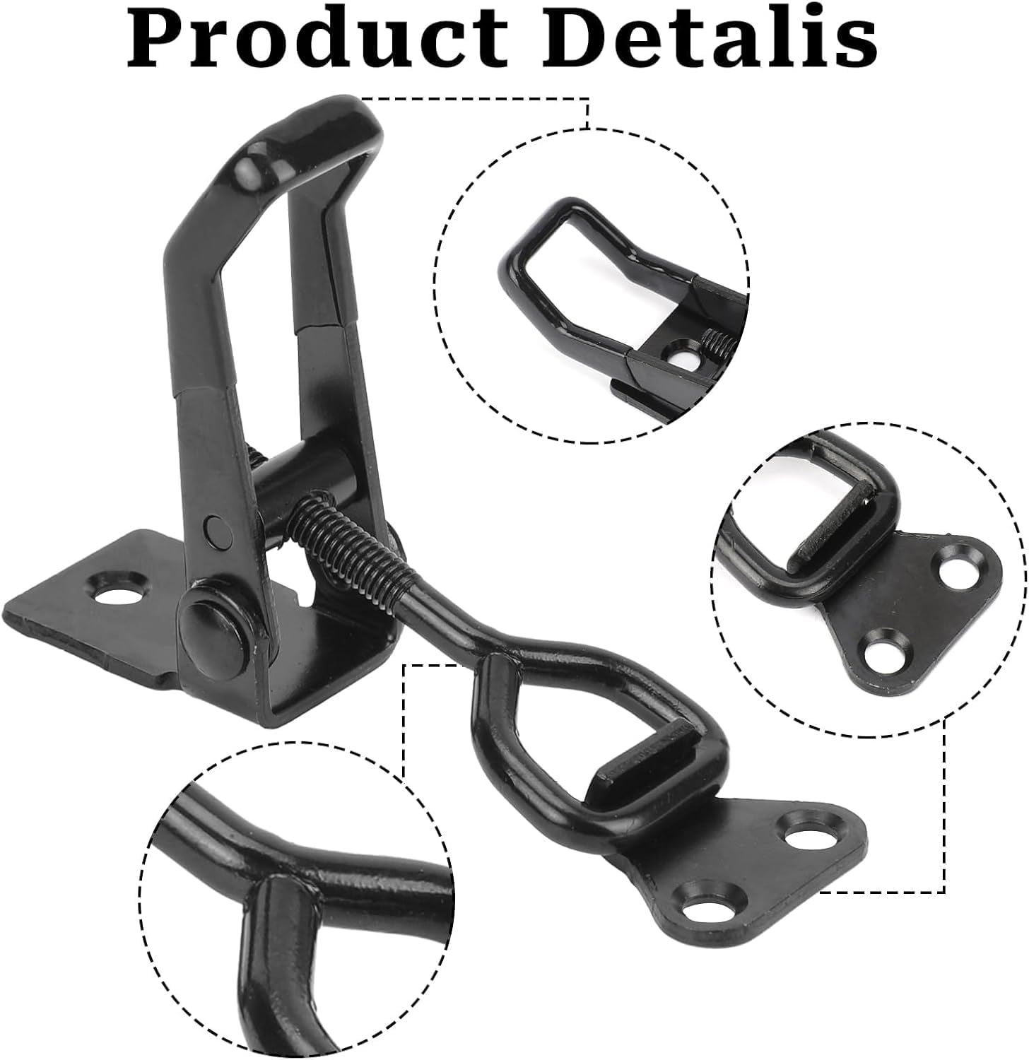 6 Pack Adjustable Toggle Clamp, Black Pull Latch,Heavy Duty Toggle Latch Hasp Clamp,4001 Lockable Quick V1259-DP01-A-3905