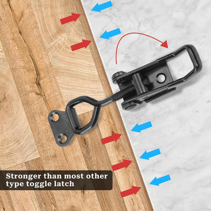6 Pack Adjustable Toggle Clamp, Black Pull Latch,Heavy Duty Toggle Latch Hasp Clamp,4001 Lockable Quick V1259-DP01-A-3905