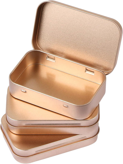 3 Pack Metal Rectangular Hinged Tins Box with Lid Mini Portable Box Empty Craft Containers Small Storage Kit V1259-DP01-A-3907