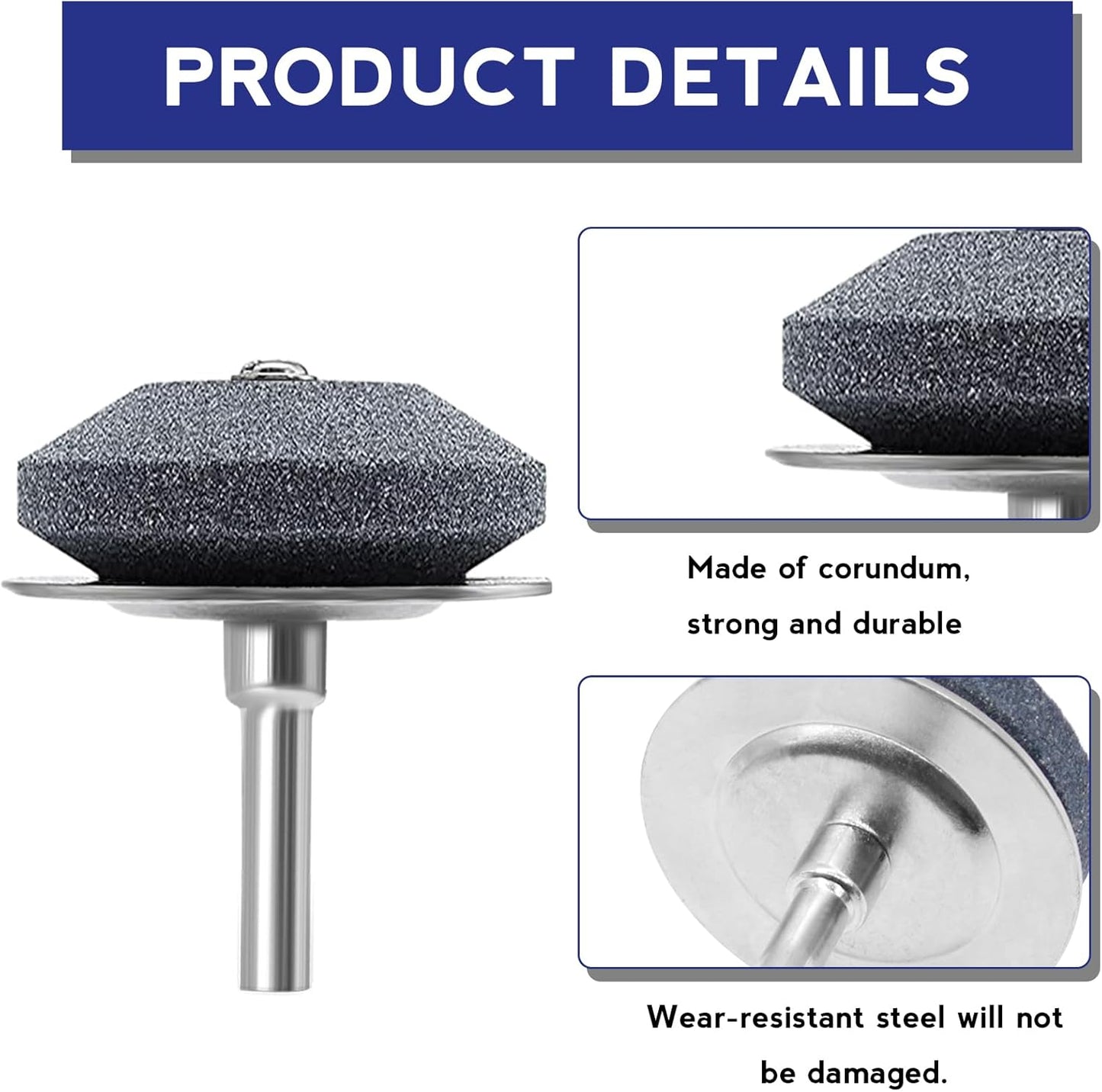 Lawn Mower Blade Sharpener, 4 Pack Mower Blade Sharpener with Steel Backing, Lawnmower Blade Sharpener with V1259-DP01-A-3908