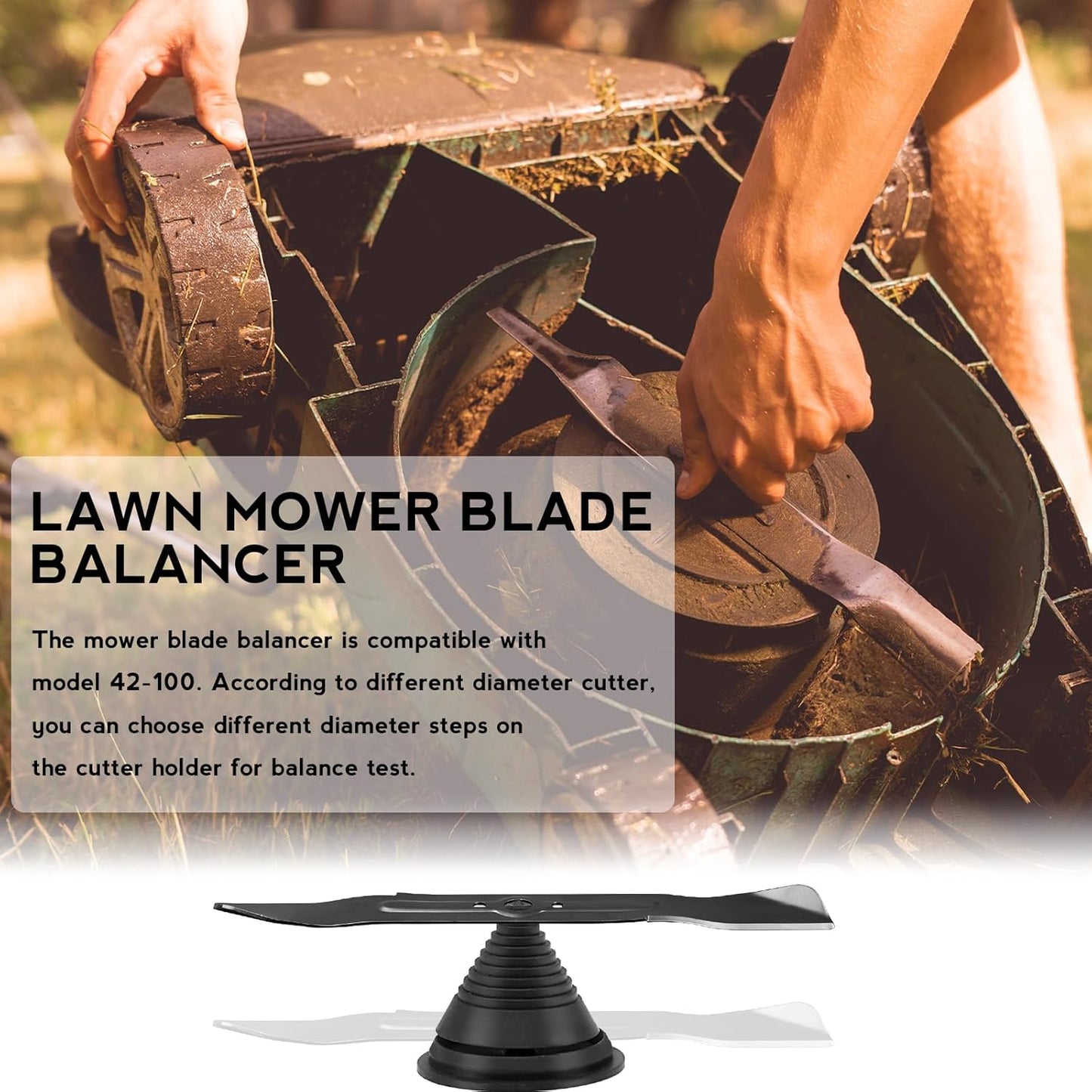 Lawn Mower Blade Sharpener, 4 Pack Mower Blade Sharpener with Steel Backing, Lawnmower Blade Sharpener with V1259-DP01-A-3908