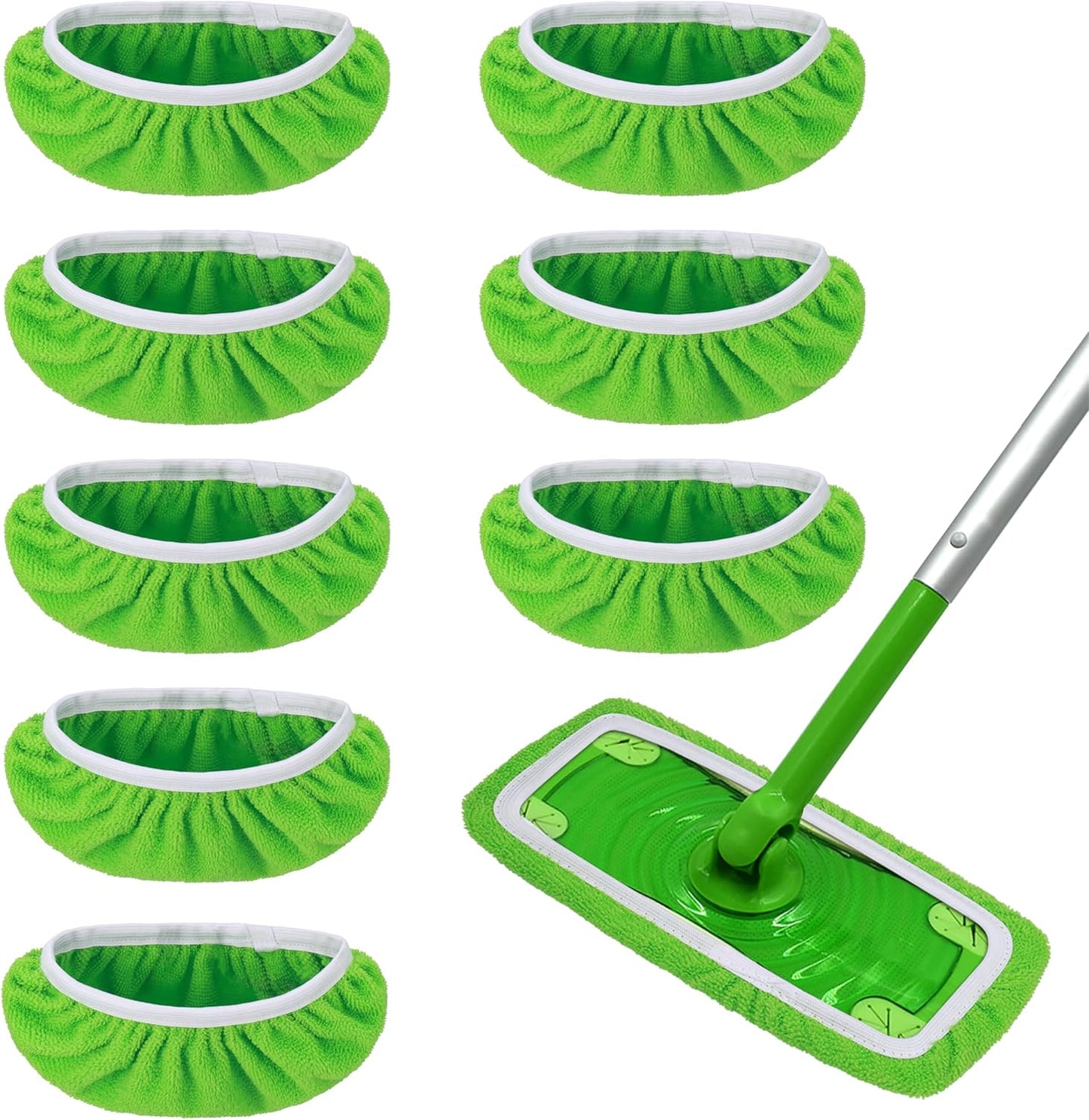 8Pcs Reusable Mop Pads Compatible with Swiffer Sweeper Mop, Dry Sweeping Cloths, Washable Microfiber Wet Mop V1259-DP01-A-3911