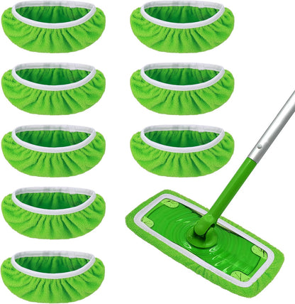 8Pcs Reusable Mop Pads Compatible with Swiffer Sweeper Mop, Dry Sweeping Cloths, Washable Microfiber Wet Mop V1259-DP01-A-3911