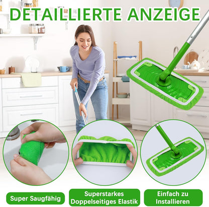 8Pcs Reusable Mop Pads Compatible with Swiffer Sweeper Mop, Dry Sweeping Cloths, Washable Microfiber Wet Mop V1259-DP01-A-3911