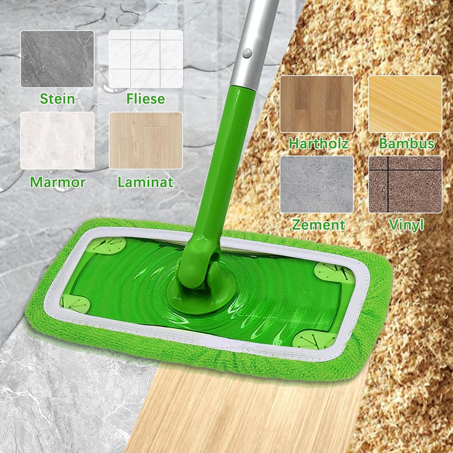 8Pcs Reusable Mop Pads Compatible with Swiffer Sweeper Mop, Dry Sweeping Cloths, Washable Microfiber Wet Mop V1259-DP01-A-3911