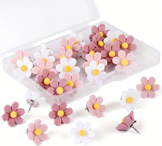 20 PCS Flower Push Pins, Thumb Tacks for Bulletin Board, Cork Board Thumbtacks, Flower Tacks for Map Cork V1259-DP01-A-3913