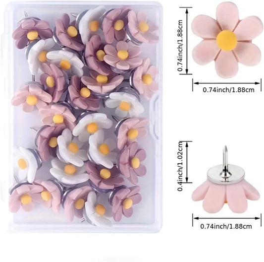 20 PCS Flower Push Pins, Thumb Tacks for Bulletin Board, Cork Board Thumbtacks, Flower Tacks for Map Cork V1259-DP01-A-3913