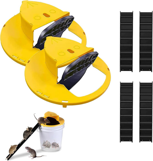 2 Pack Automatic Reset Traps-Mice Mouse Trap Bucket Flip Lid, 5 Gallon Bucket Lid Mouse Rat Trap, Mouse Trap V1259-DP01-A-3915