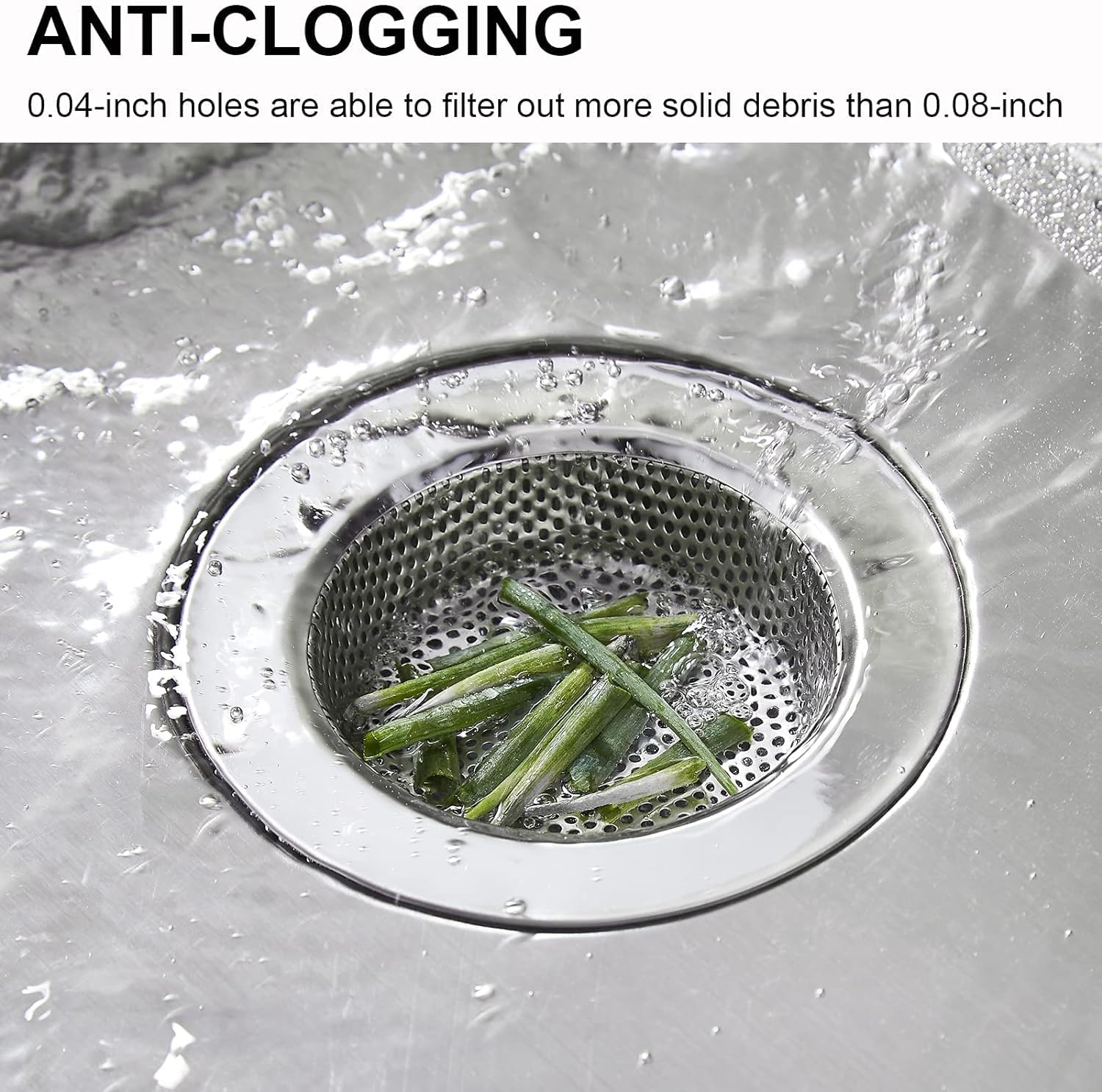 Kitchen Sink Strainer Stainless Steel, Kitchen Sink Drain Strainer, Sink Strainers for Kitchen Sinks with V1259-DP01-A-3921