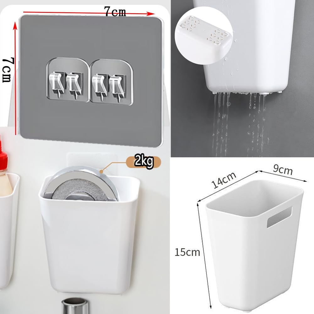 4 Piece Kitchen Cabinet Door Storage Box,Self Adhesive Wall Mounted Storage V1259-DP01-A-3938