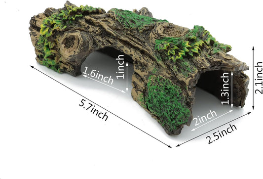 Aquarium Decorations Resin Hollow Tree Trunk Ornament, Bettas House Cave Wood House Decor for Fish Tank V1259-DP01-A-3942