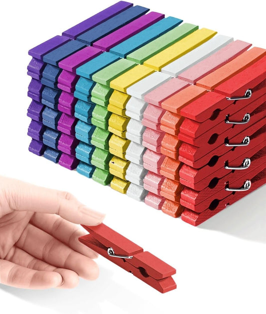Colored Clothespins, Colorful Clothes Pins Wooden Clips Rainbow Colors 50 Pack Decorative Crafts Pegs Photos V1259-DP01-A-3943