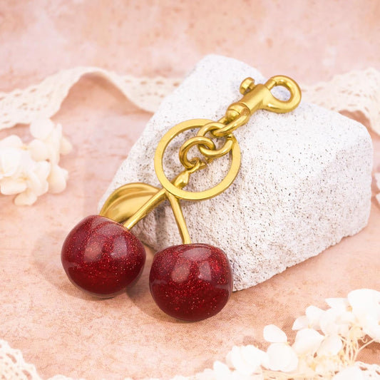 Cherry Bag Charm Purse Charms Keychain- Car Cherry Accessories keychians Gifts for Women Mom Daughter Gifts V1259-DP01-A-3953