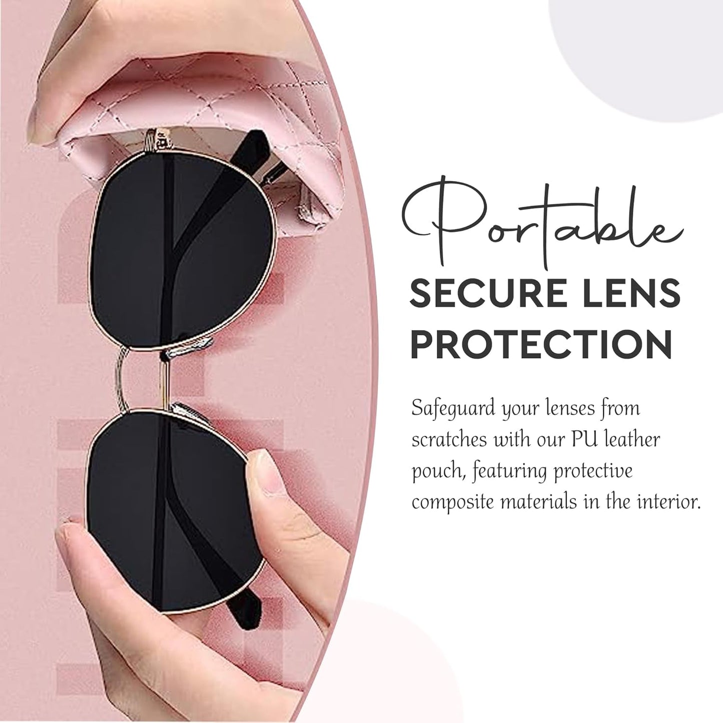 Squeeze Top Soft Sunglass Case - Pu Leather Sunglass Pouch Convenient Sunglass Travel Case 2 Pack V1259-DP01-A-3956