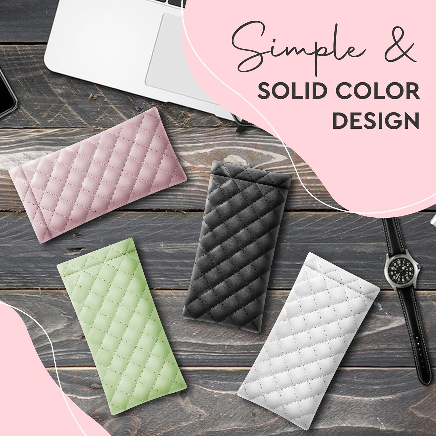 Squeeze Top Soft Sunglass Case - Pu Leather Sunglass Pouch Convenient Sunglass Travel Case 2 Pack V1259-DP01-A-3956