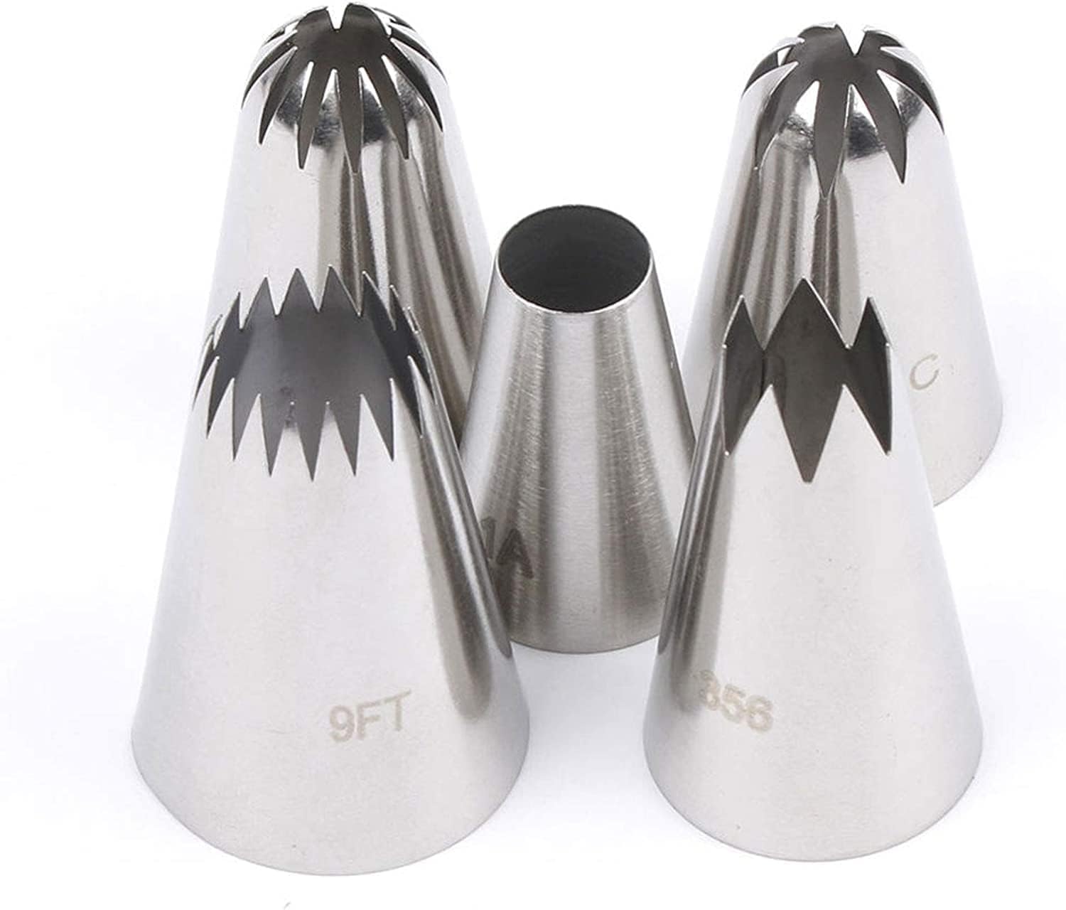 Large Icing Piping Tips Set 5PCS - Extra Large Icing Tips, Star Pastry Tips, French Star Tube, Plain Tube V1259-DP01-A-3959